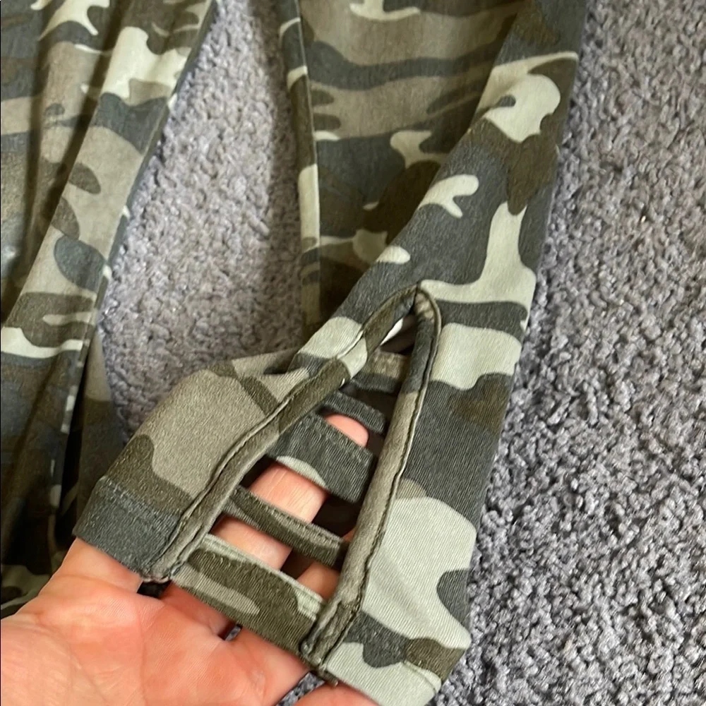 Justice camouflage and Black Leggings with Bold Print